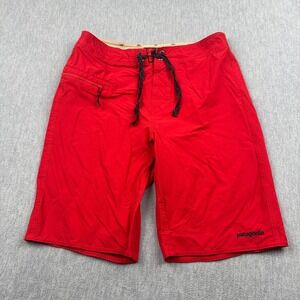 Patagonia Shorts Mens 31 Red Stretch Wavefarer 10" Boardshorts Surf Trunk 86543